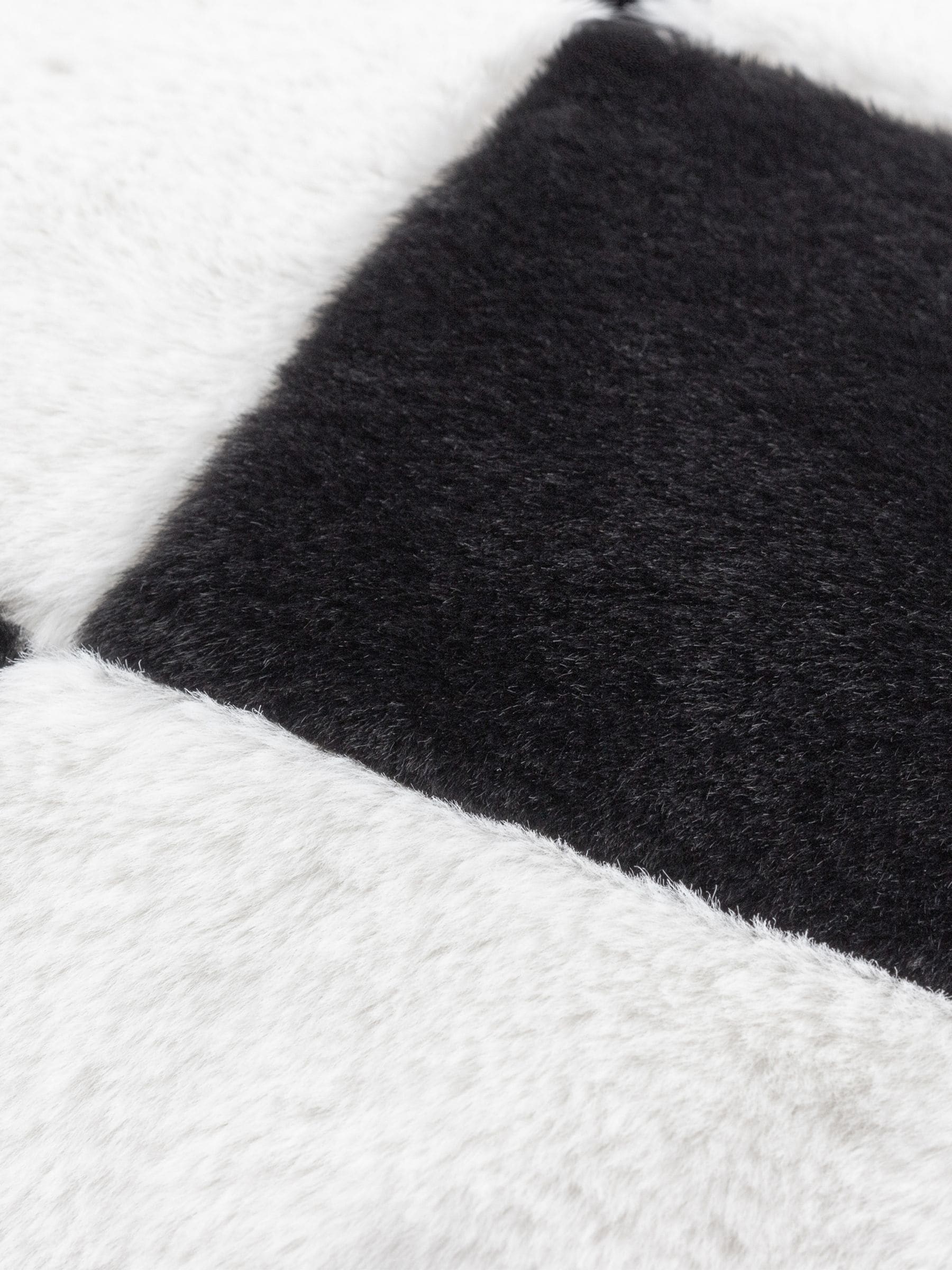 heya home black cozee check faux fur cushion - British product