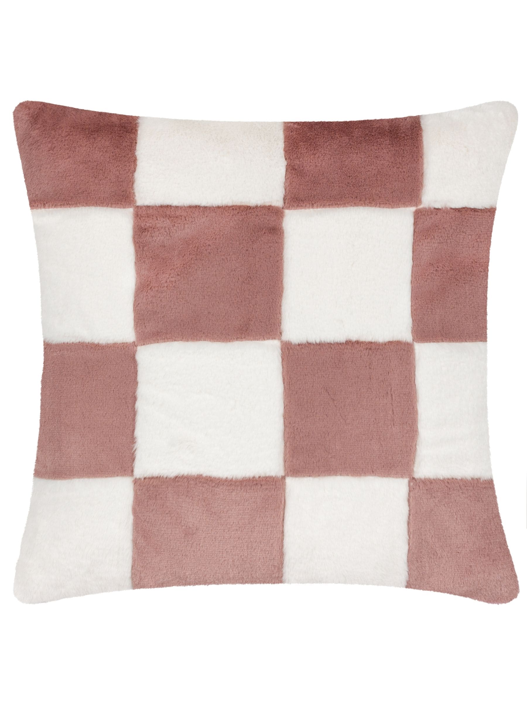 heya home Pink Cozee Check cushion 50cm x 50cm, UK version