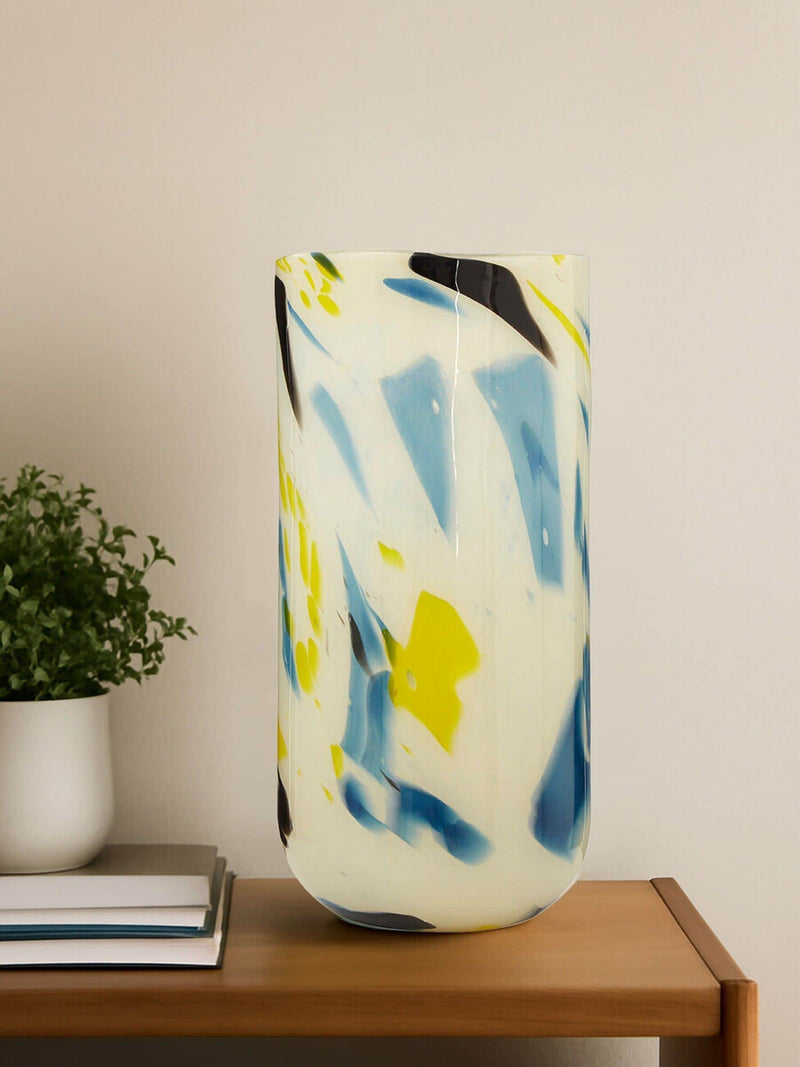 Fifty Five South Yellow Large Carra Glass Vase
