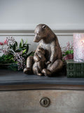Laura Ashley bronze bear with cub ornament 22.5cm high, UK version