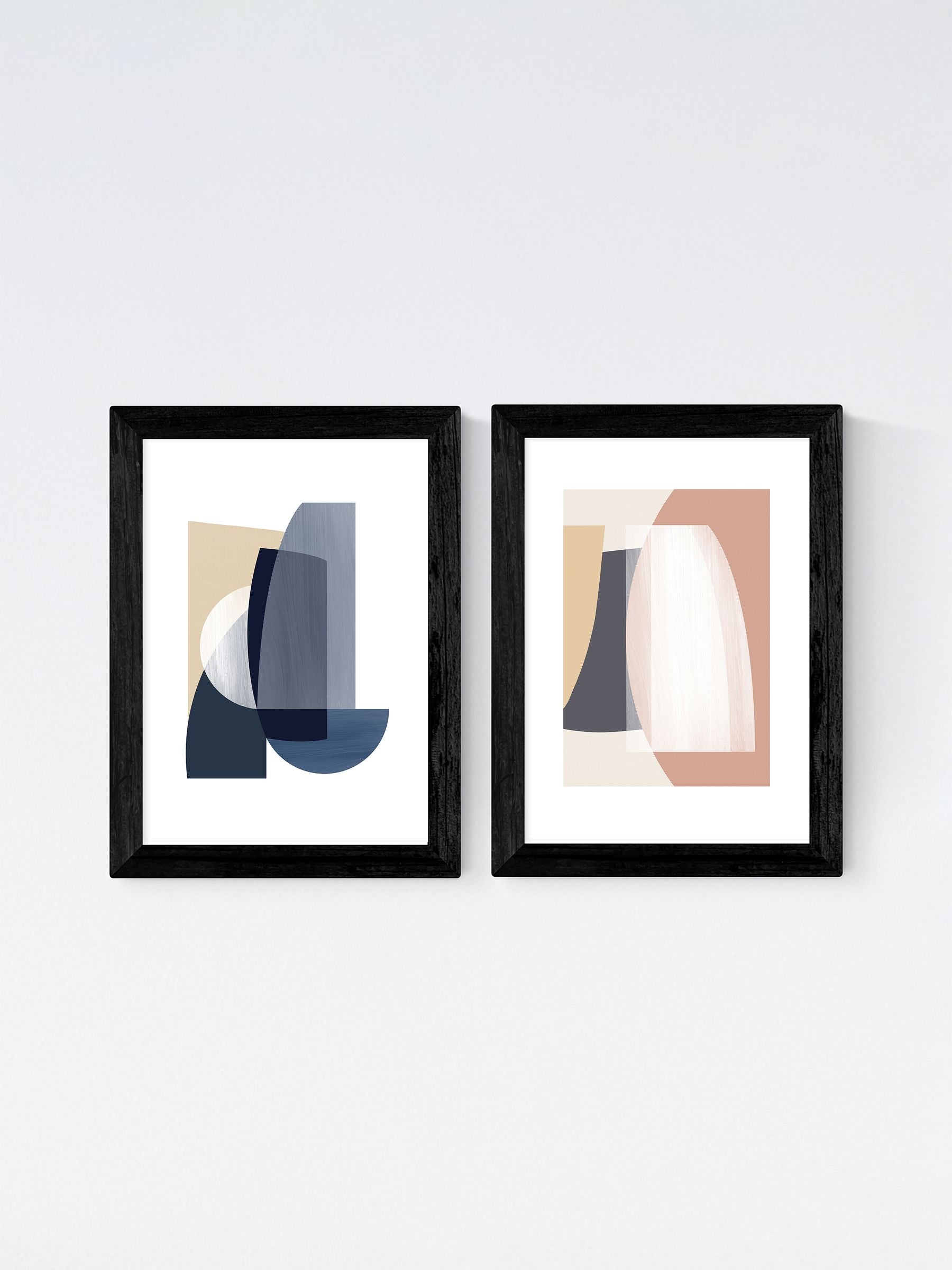 Abstract Art Diptych Set of 2 with Archival Paper and Framed Options