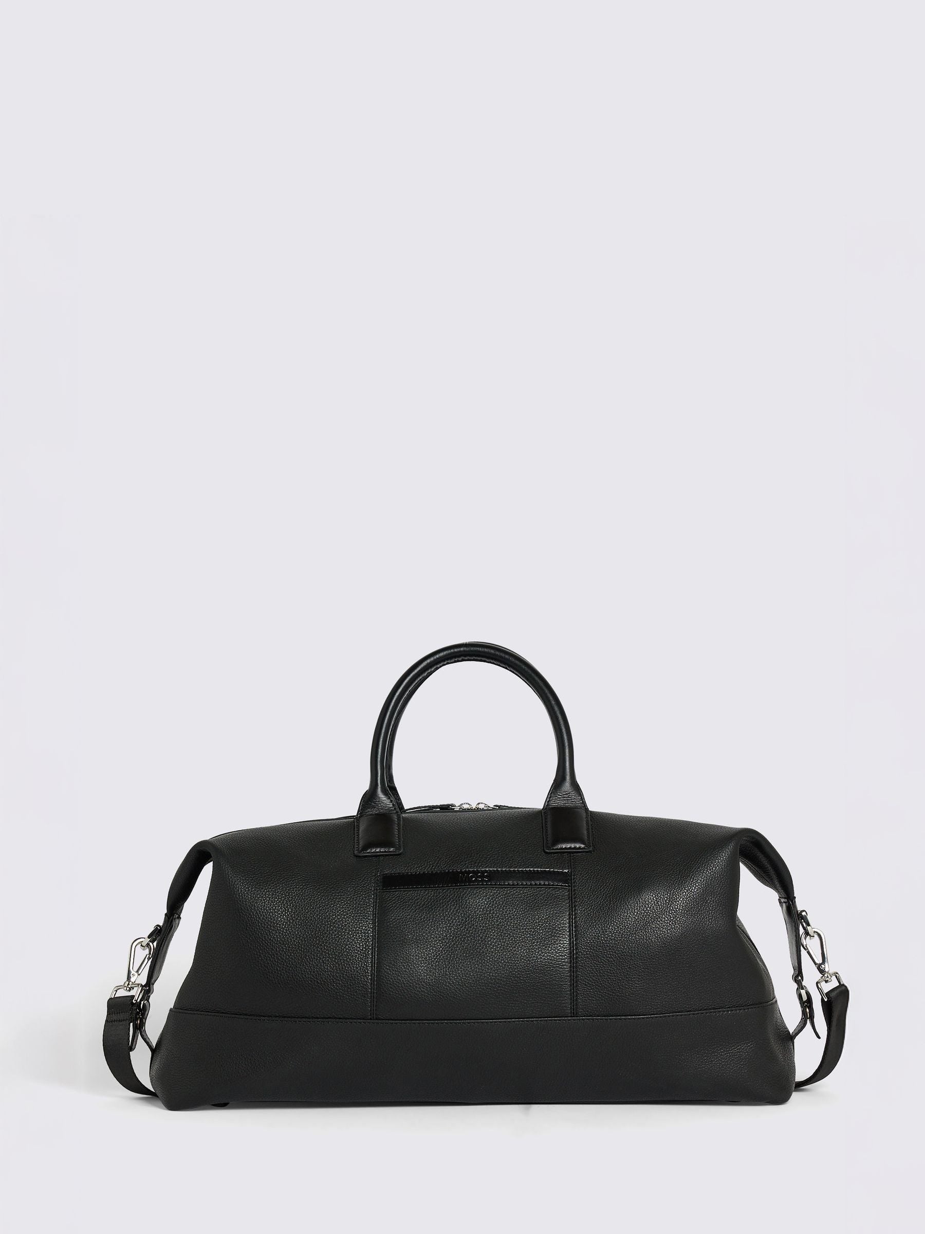 MOSS black grained leather holdall, imported from the UK