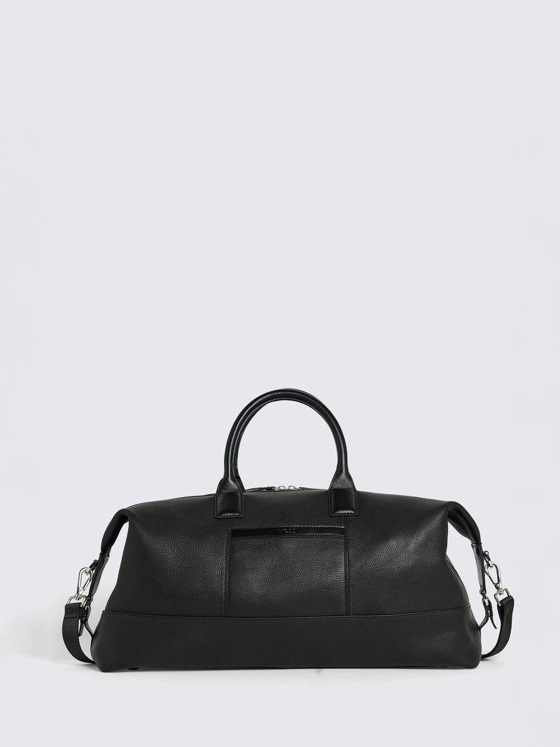 MOSS black grained leather holdall, imported from the UK