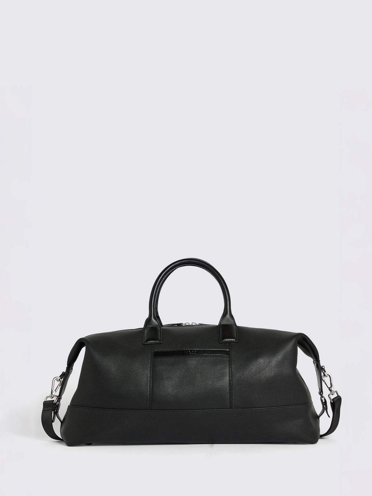 MOSS black grained leather holdall, imported from the UK