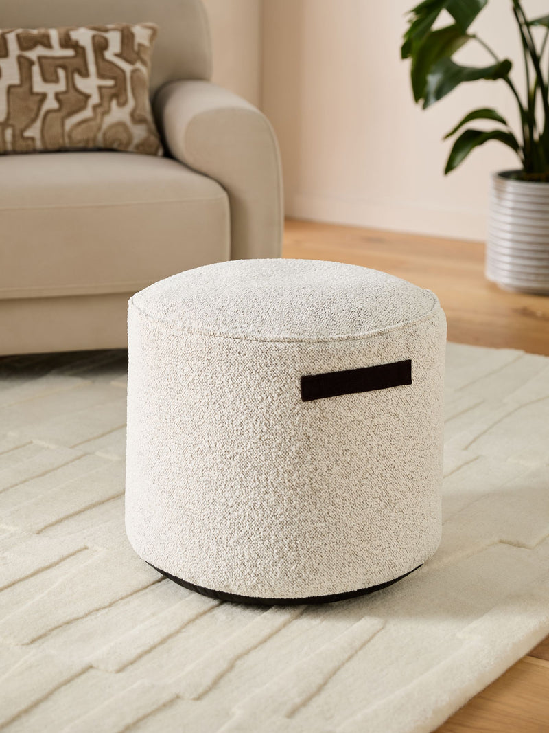 Pouffe with Handles - Grey Fabric Beanbag