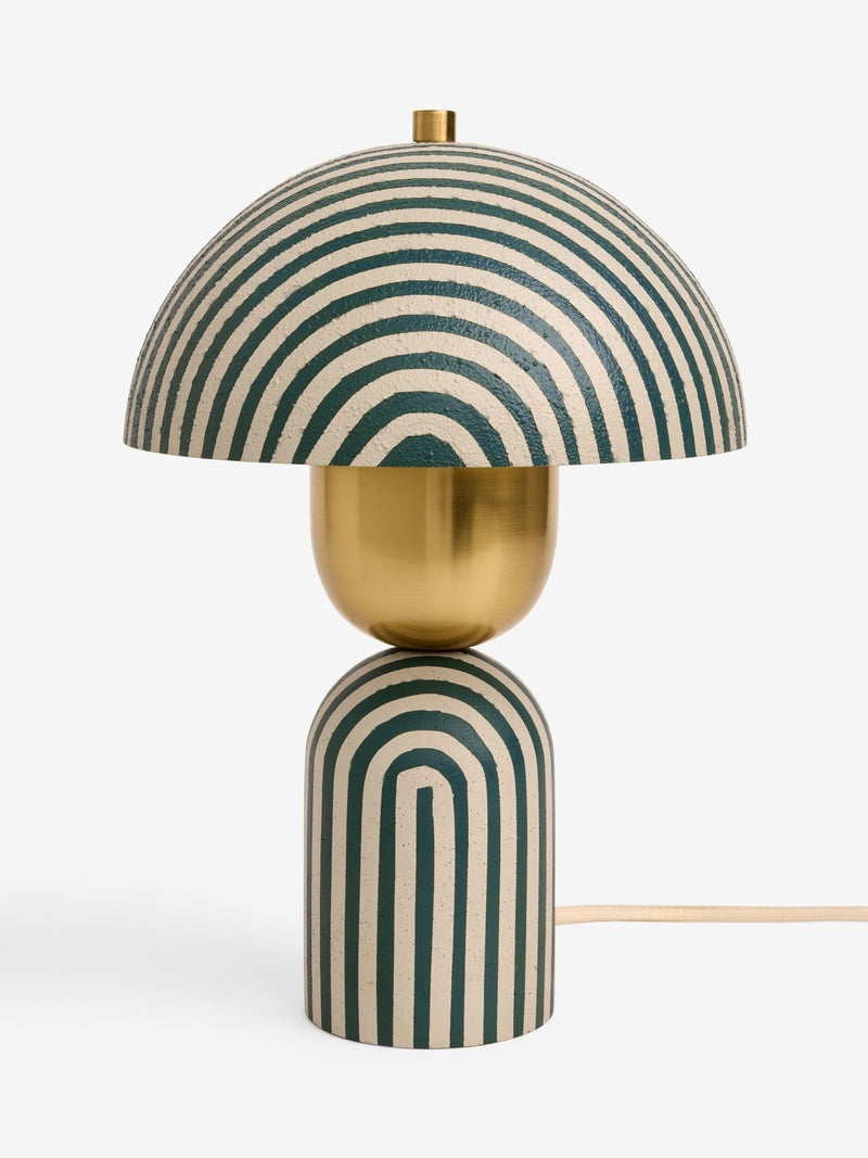Clarke and Clarke green stripe table lamp (British brand)