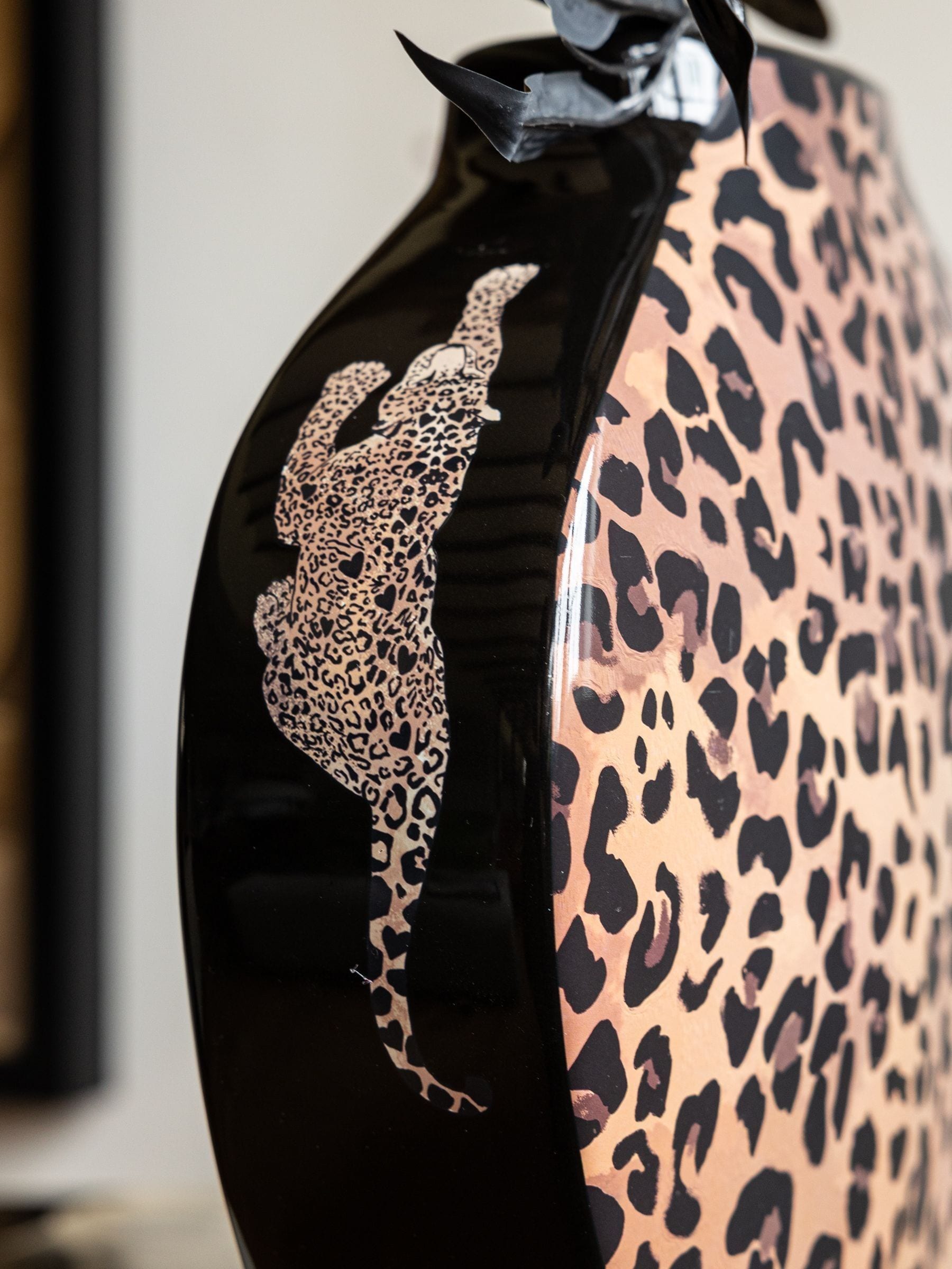 Rockett St George leopard large vase, imported from the UK