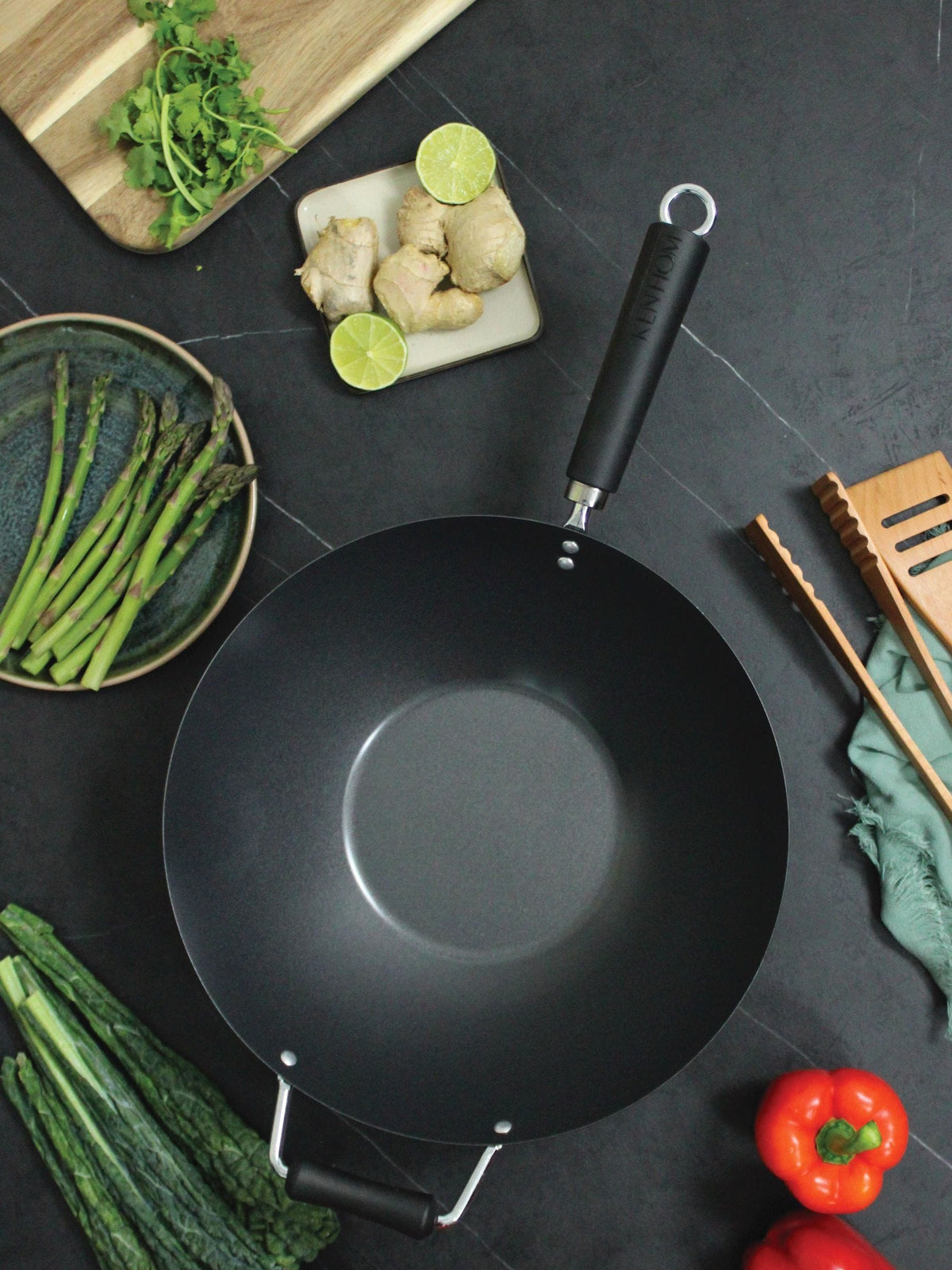 Ken Hom Black Excellence 35cm non-stick wok, UK version