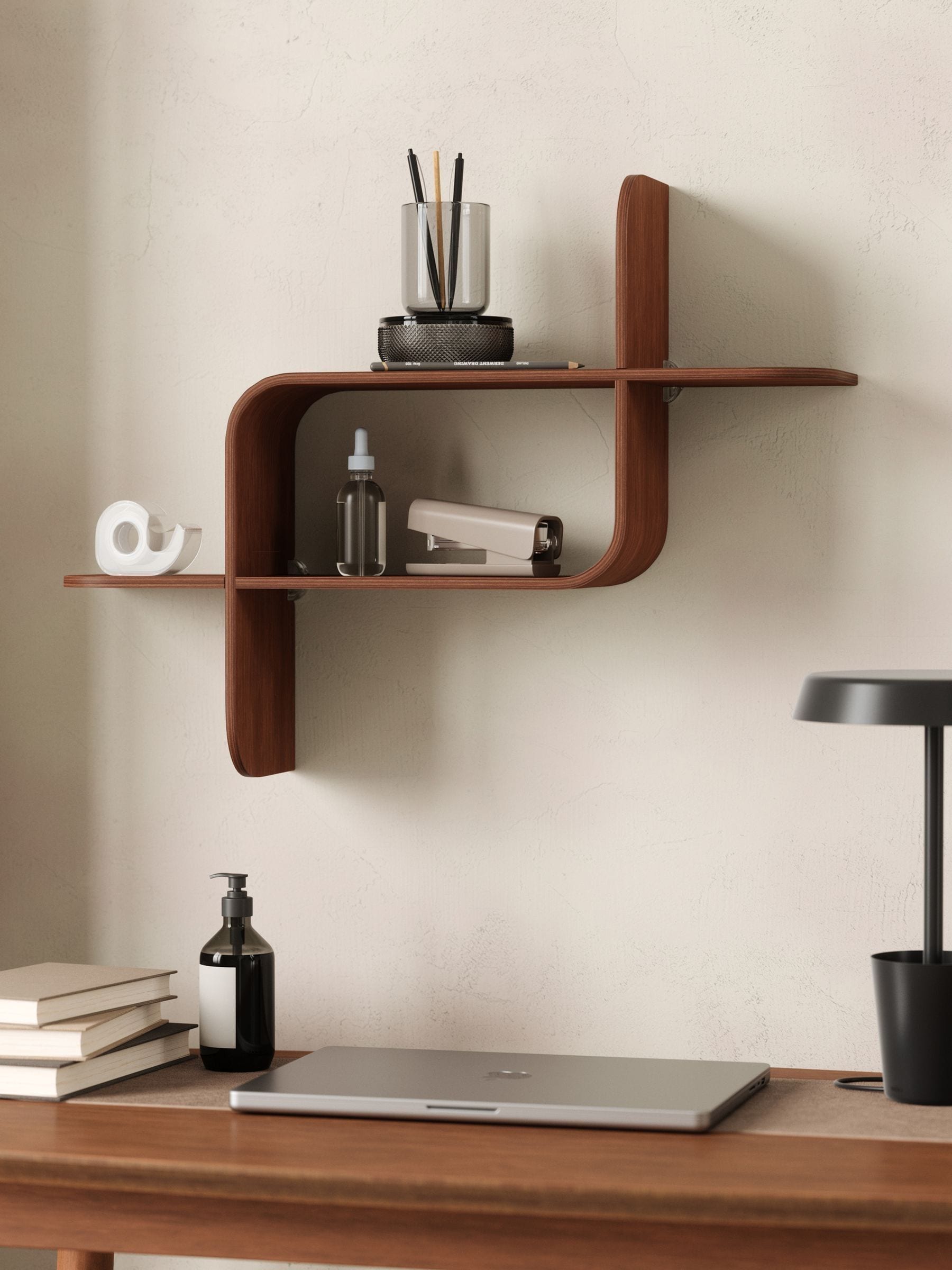 Umbra Montage Shelf Light Walnut, imported from the UK