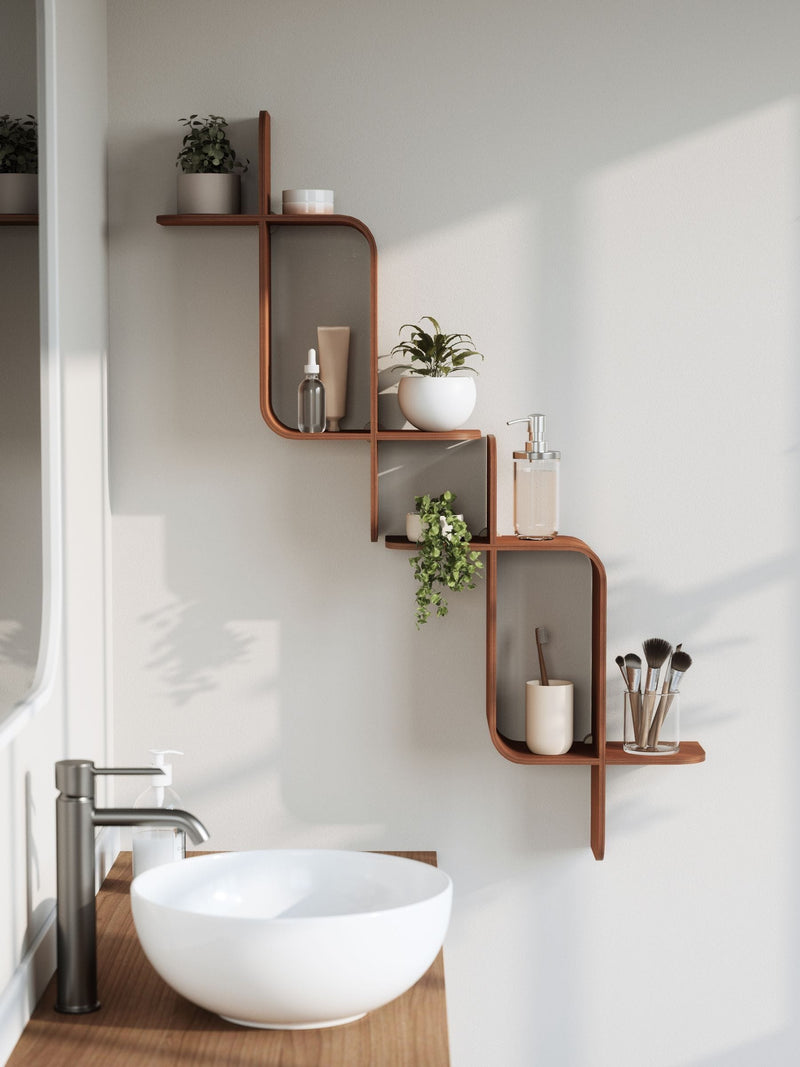 Umbra Montage Shelf Light Walnut, imported from the UK