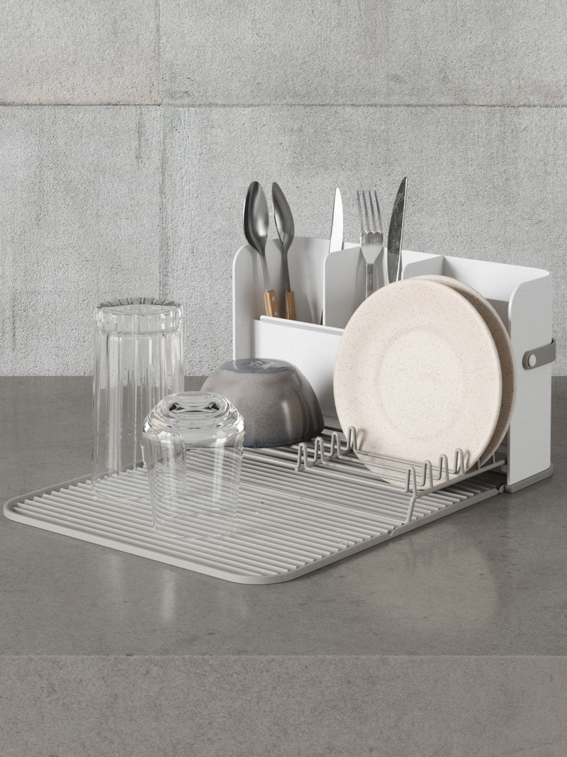 Umbra white grey sling folding dishrack, imported from the UK