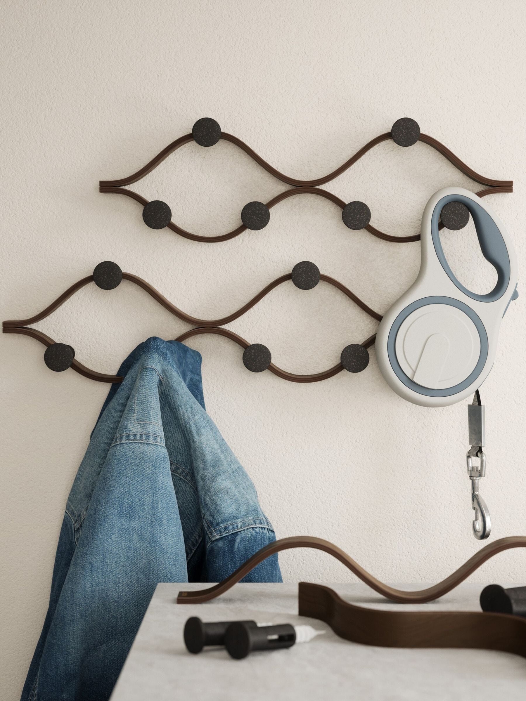 Umbra Montage 6 coat hook black walnut, imported from the UK