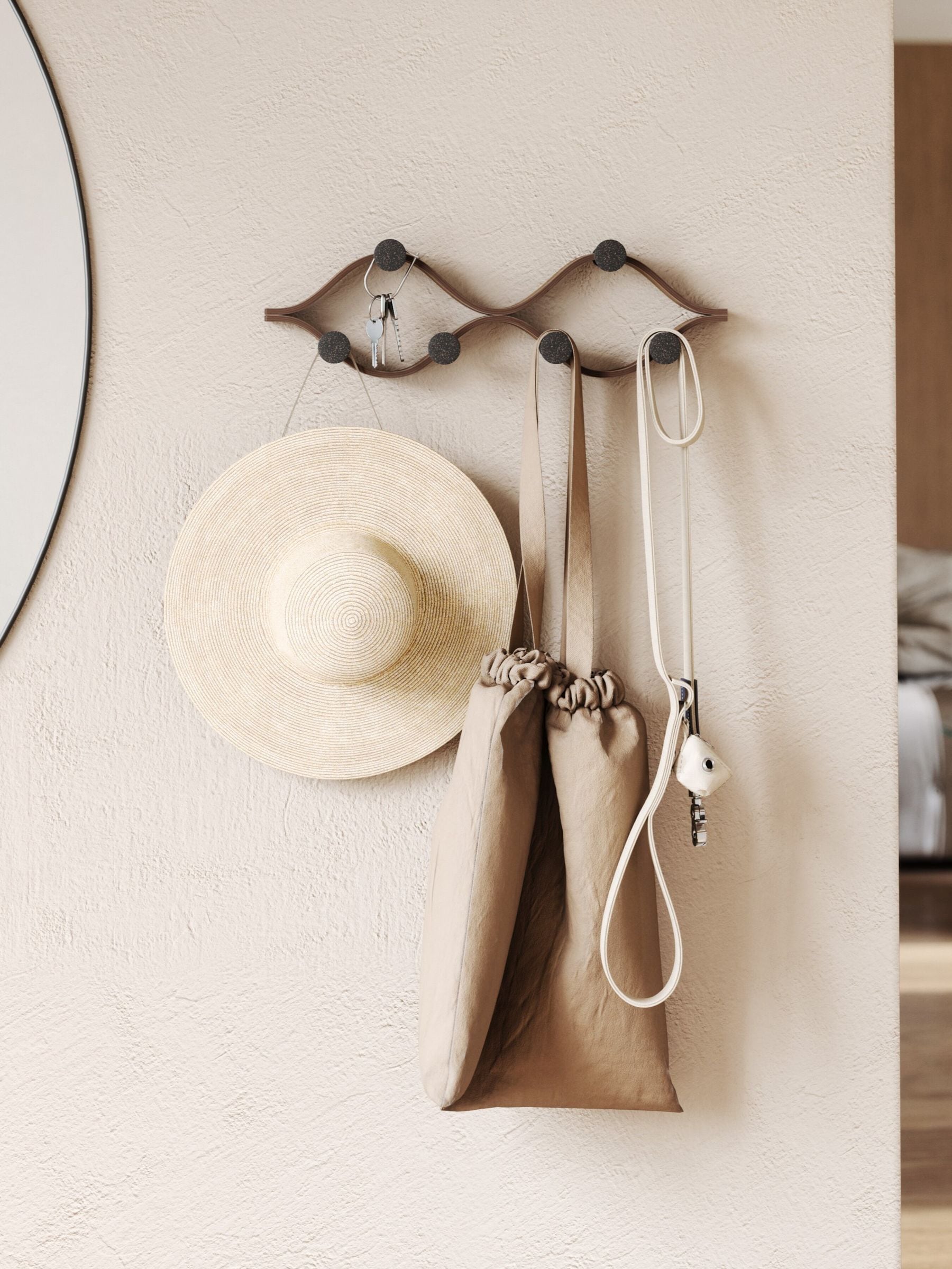 Umbra Montage 6 coat hook black walnut, imported from the UK