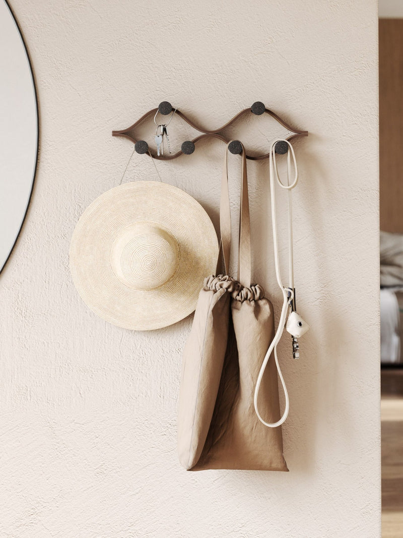 Umbra Montage 6 coat hook black walnut, imported from the UK