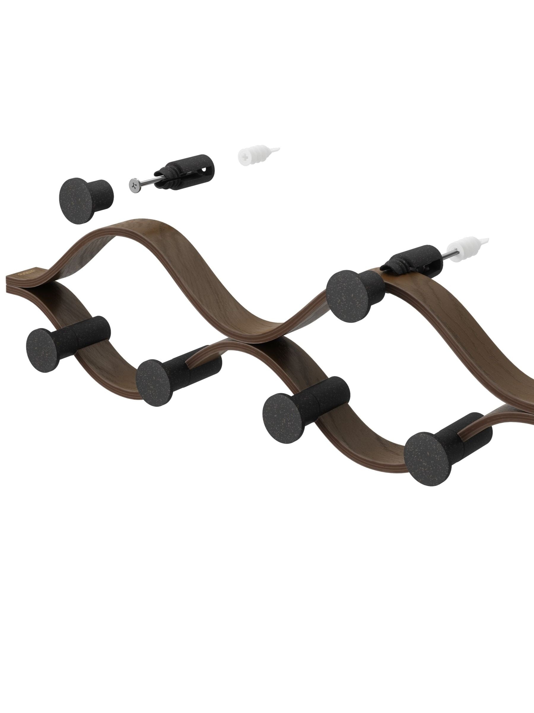 Umbra Montage 6 coat hook black walnut, imported from the UK