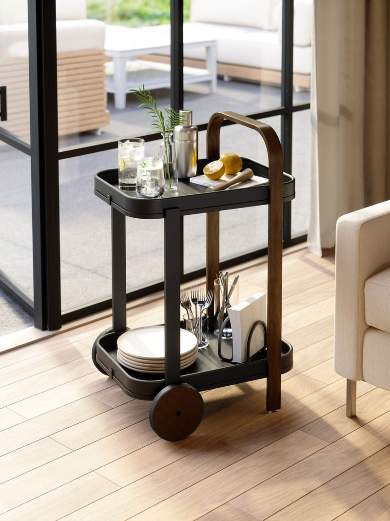 Umbra Bellwood bar serving cart black walnut - British product