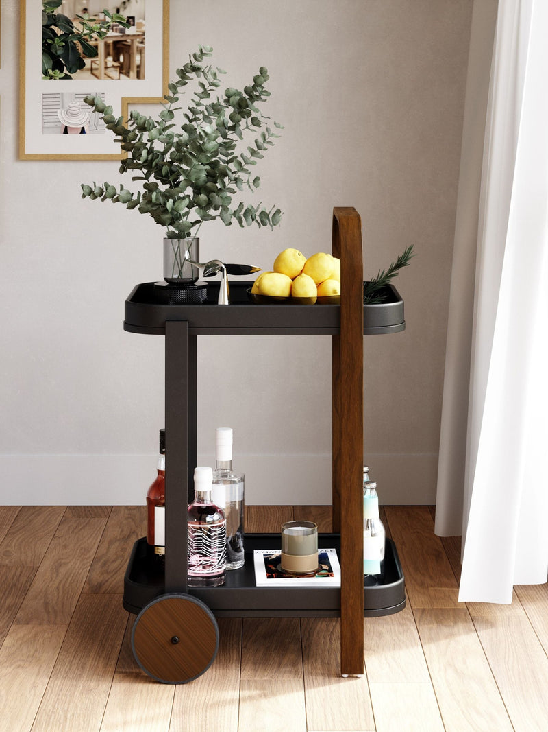 Umbra Bellwood bar serving cart black walnut - British product