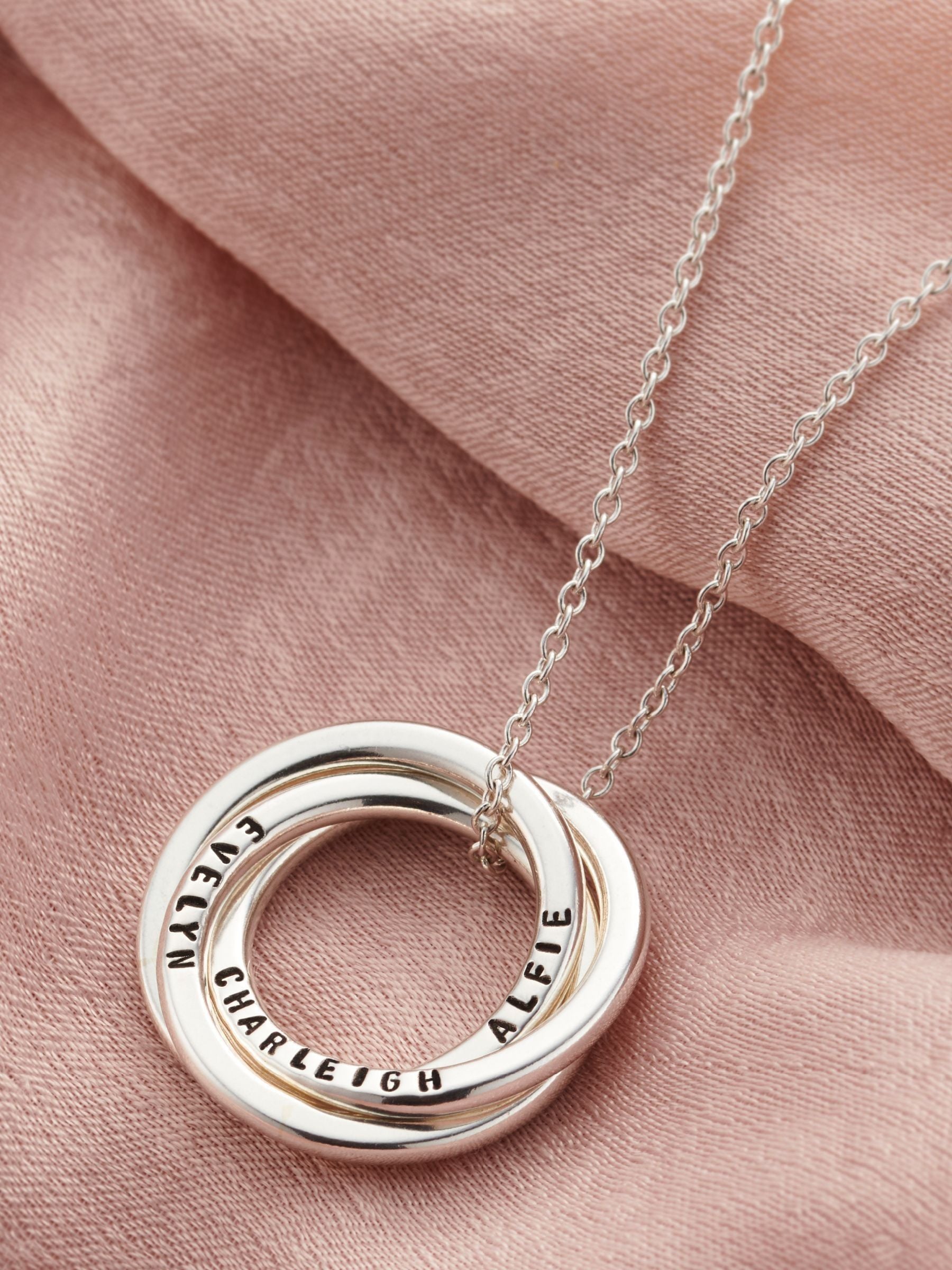 Posh Totty Designs Personalised Russian Ring Necklace, imported from the UK