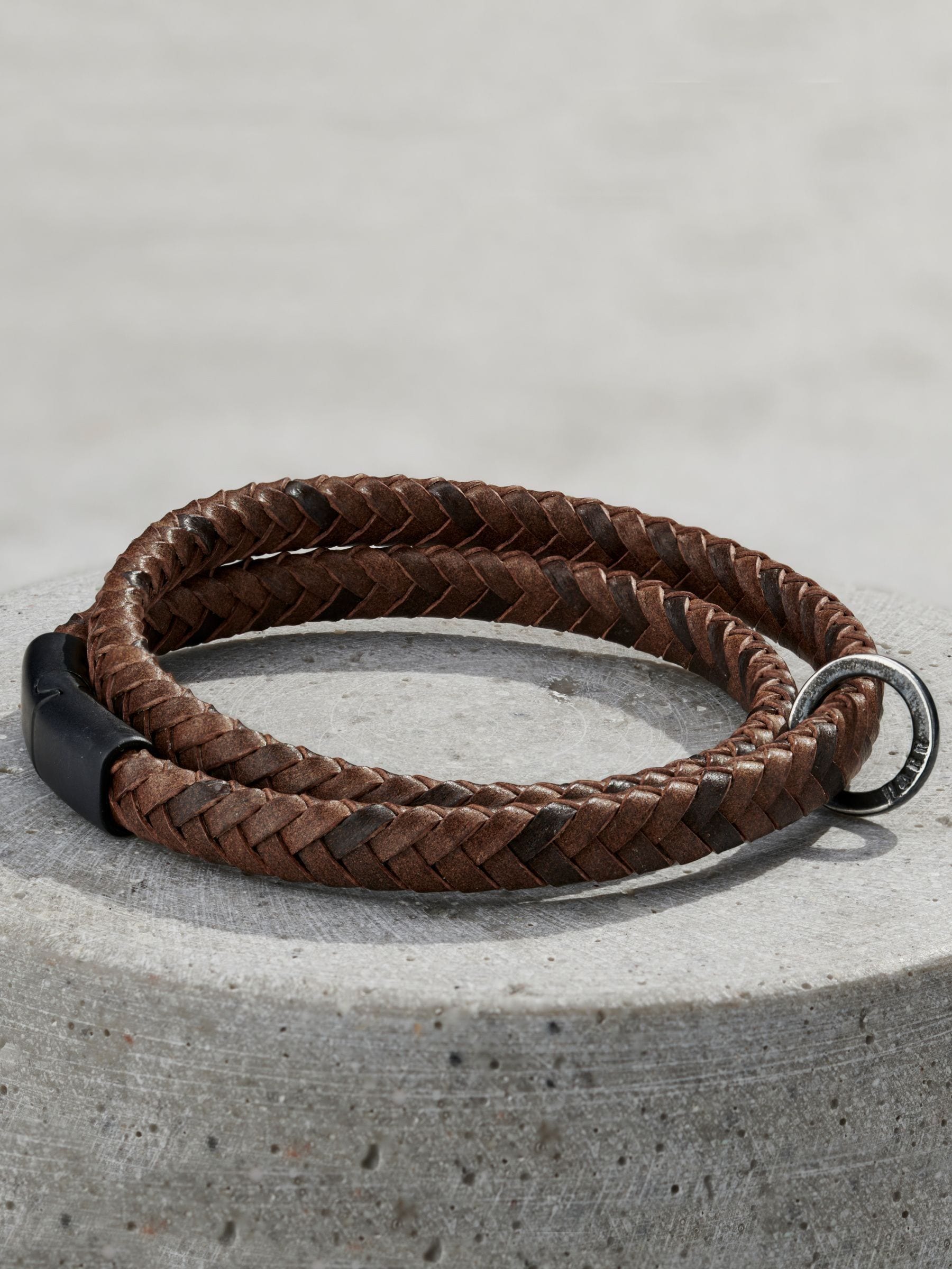 Posh Totty Designs Personalised Brown Message Bracelet, imported from the UK