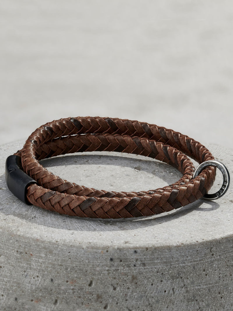 Posh Totty Designs Personalised Brown Message Bracelet, imported from the UK