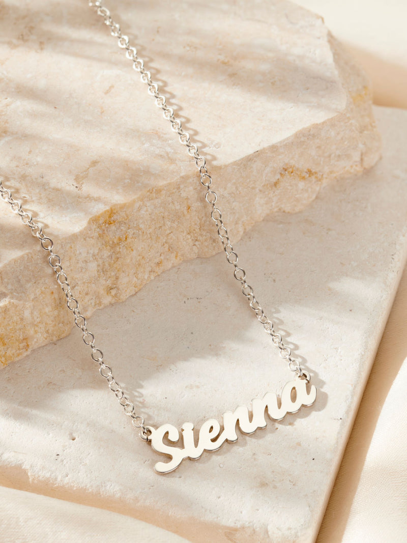 Posh Totty Designs personalised name necklace, imported from the UK