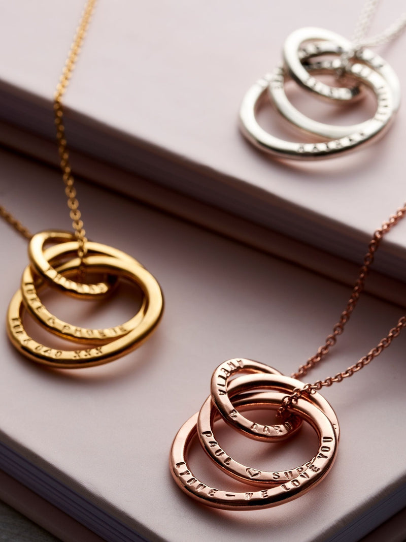 Posh Totty Designs Personalised Russian Ring necklace with 18 inch chain, imported from the UK