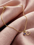 Personalised Initial Letter & Birthstone Charm Bracelet by Posh Totty Designs