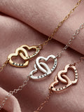 Posh Totty Designs Personalised Double Heart Names Necklace (British brand)