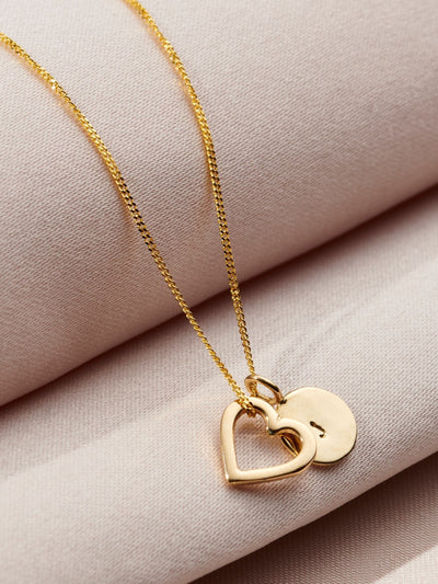 Next Posh Totty Designs Personalised 9ct Heart and Tag Necklace 18-inch Chain- Buy online at McGrocer