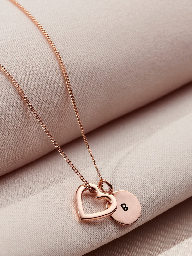 Posh Totty Designs 9ct gold heart necklace with tag, imported from the UK