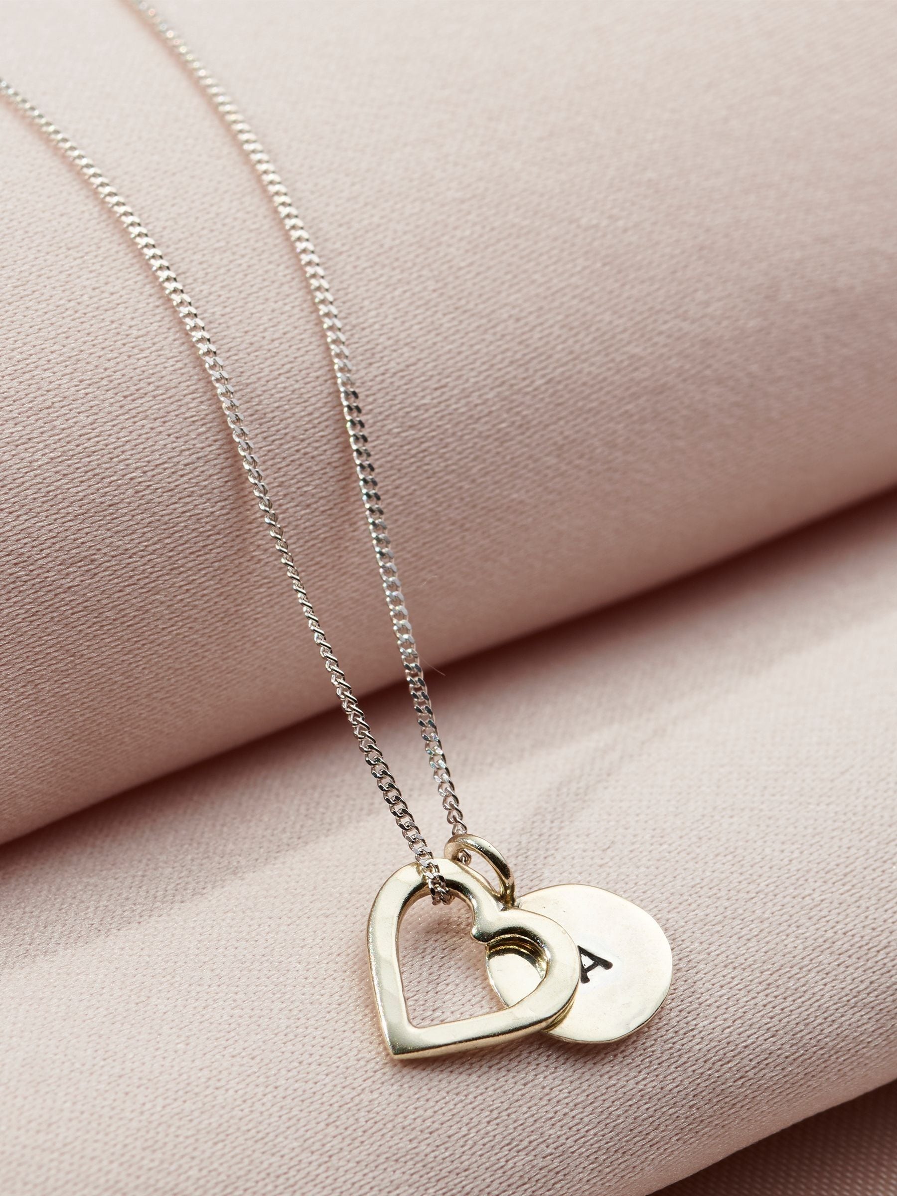 Posh Totty Designs 9ct gold heart necklace with tag, imported from the UK