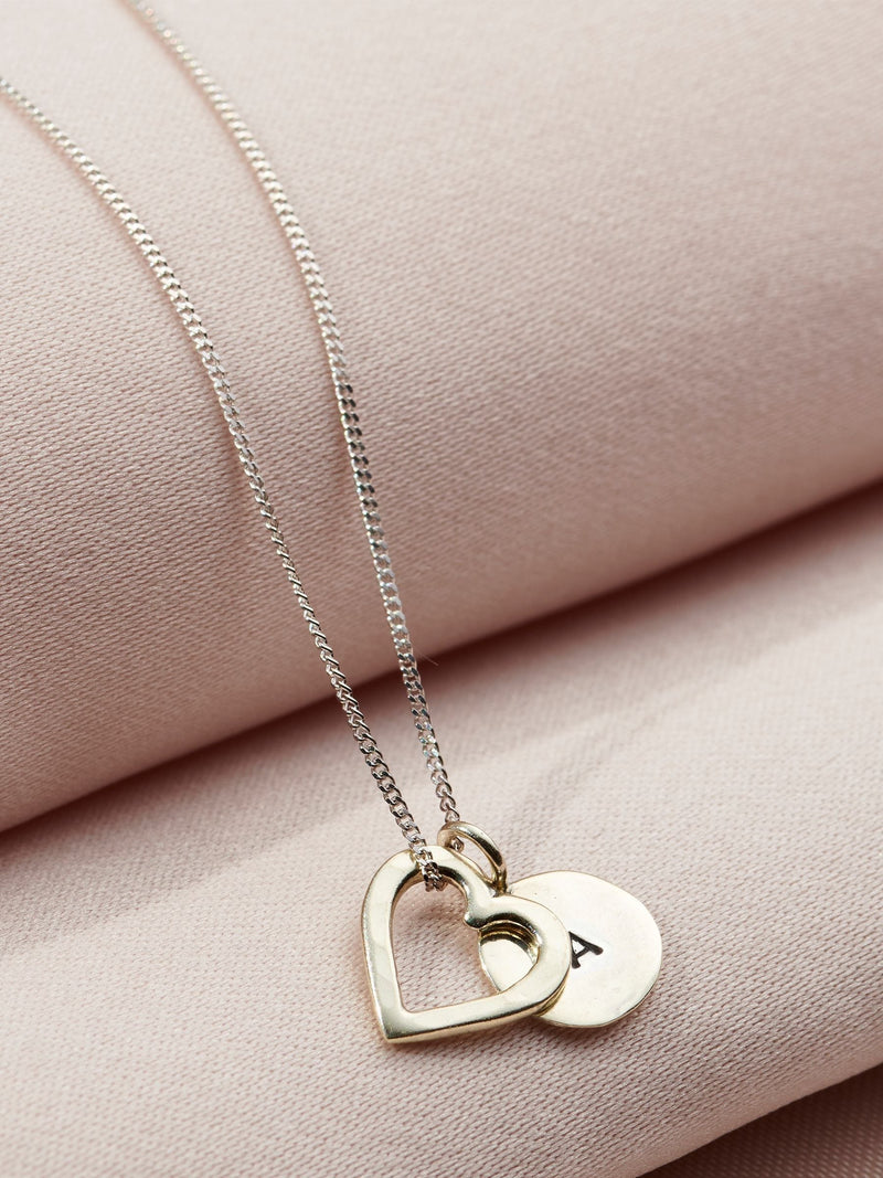 Posh Totty Designs 9ct gold heart necklace with tag, imported from the UK