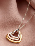 Posh Totty Designs personalised rainbow family names heart necklace three heart charms, UK version