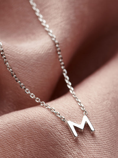 Next Posh Totty Designs Personalised Petite Initial Sterling Silver Necklace with Adjustable 17/15-inch Chain- Buy online at McGrocer