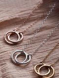 Posh Totty Designs personalised medium double hoop names necklace, imported from the UK