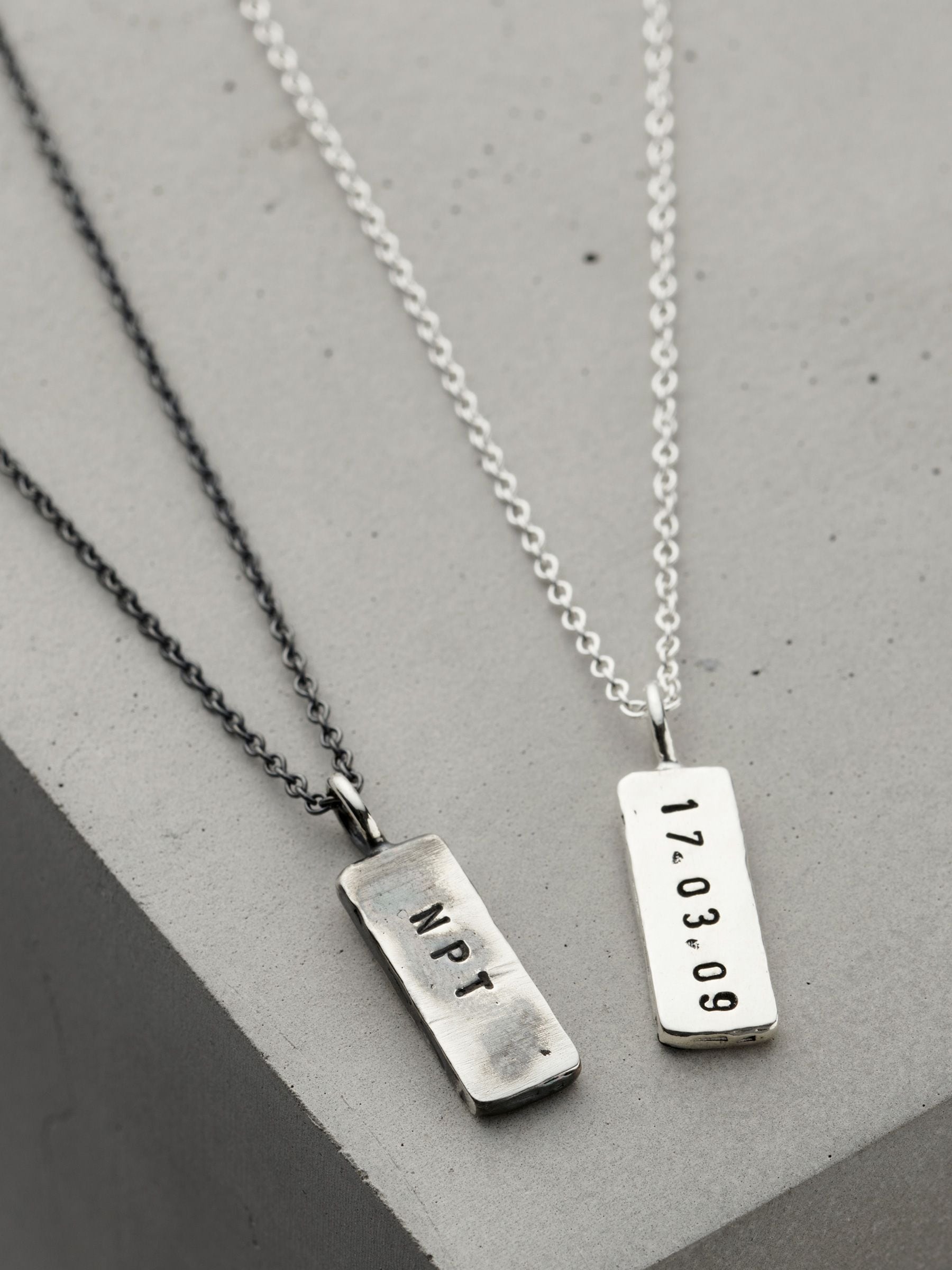 Posh Totty Designs Personalised Mens Tag Necklace with 20-inch chain, imported from the UK