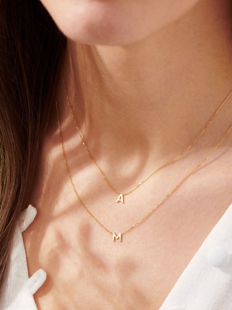 Adjustable 9ct Gold Initial Necklace
