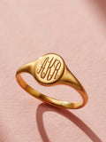 Posh Totty Designs Personalised Monogrammed Signet Ring
