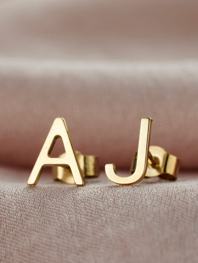 Next Posh Totty Designs Personalised Initial Sterling Silver Stud Earrings 1cm- Buy online at McGrocer