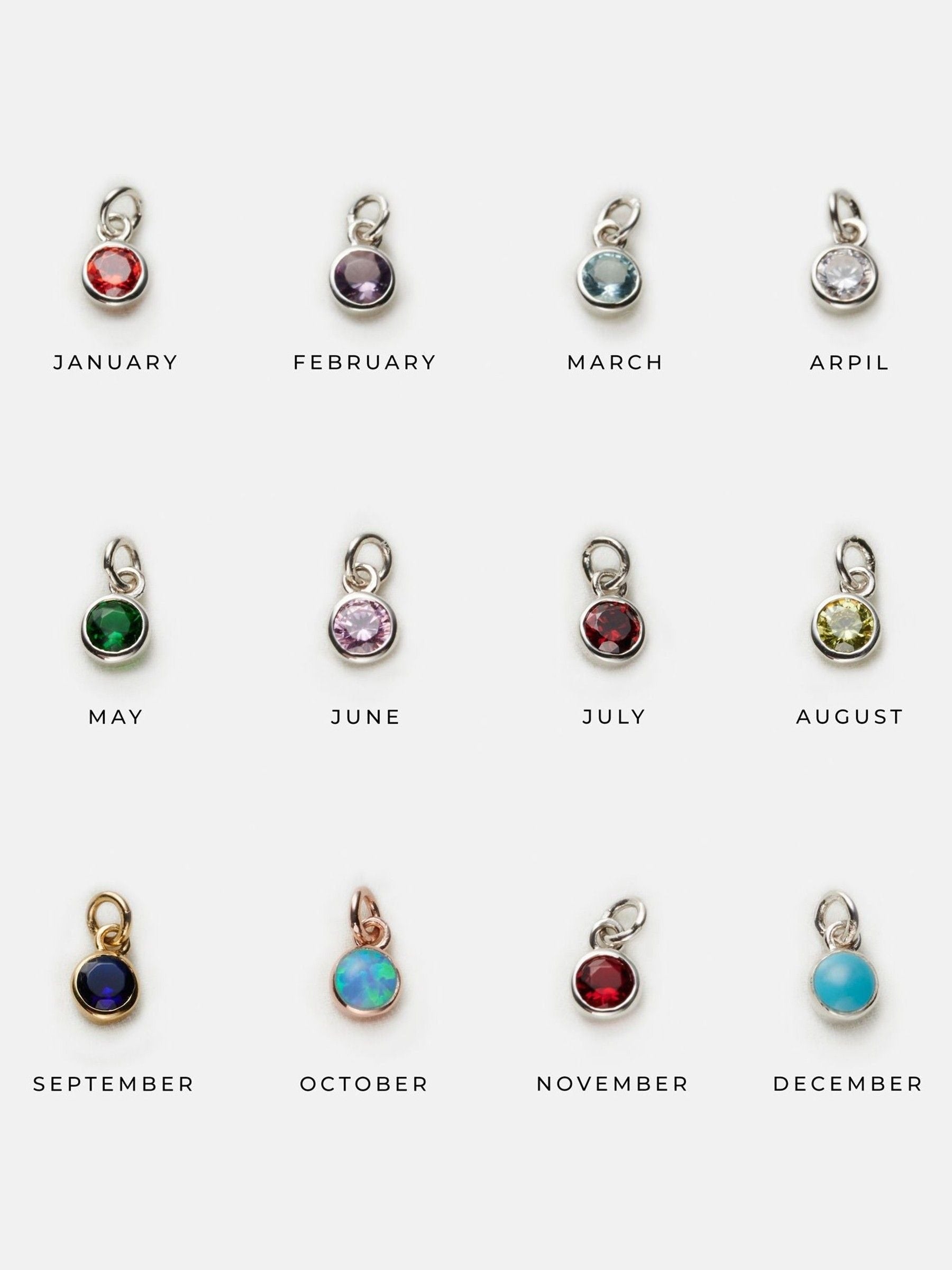 Posh Totty Designs birthstone charm necklace sterling silver (British brand)