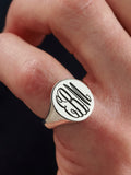 Posh Totty Designs personalised signet ring with monogram, imported from the UK