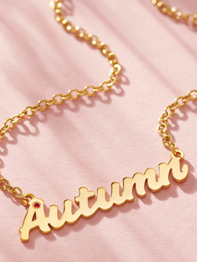 Next Posh Totty Designs Personalised Birthstone Name Necklace- Buy online at McGrocer