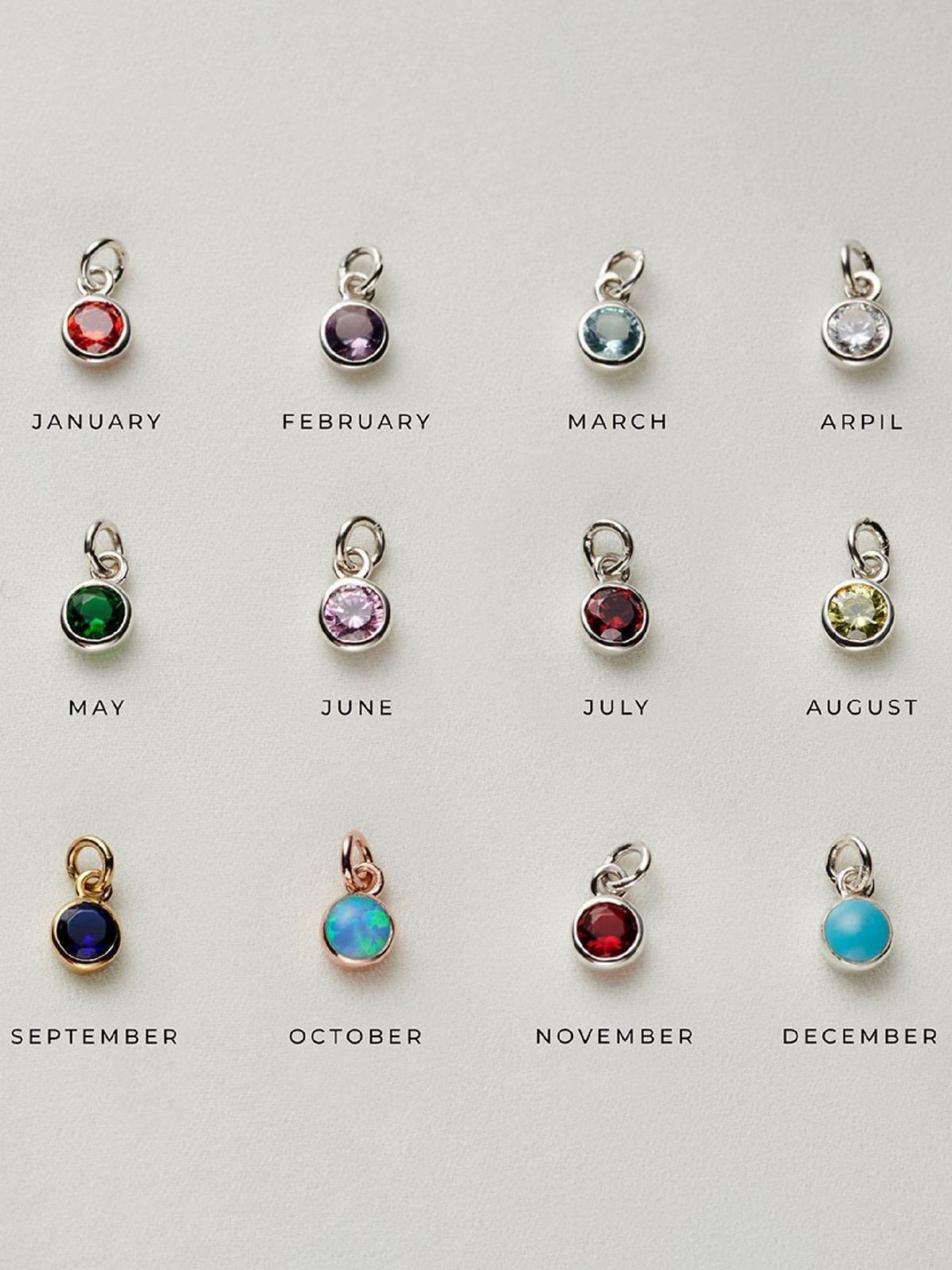 Posh Totty Designs personalised birthstone initial disc charm bracelet 19cm, imported from the UK