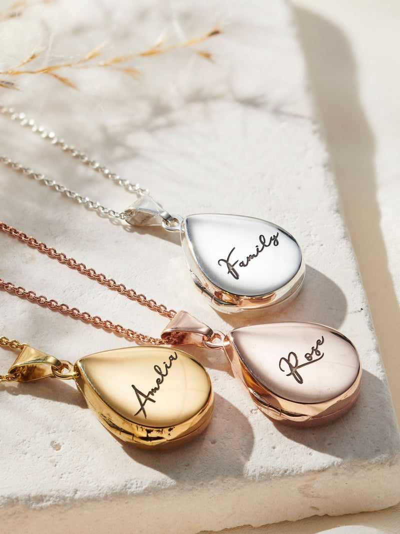 Posh Totty Designs personalised script name locket necklace - British product