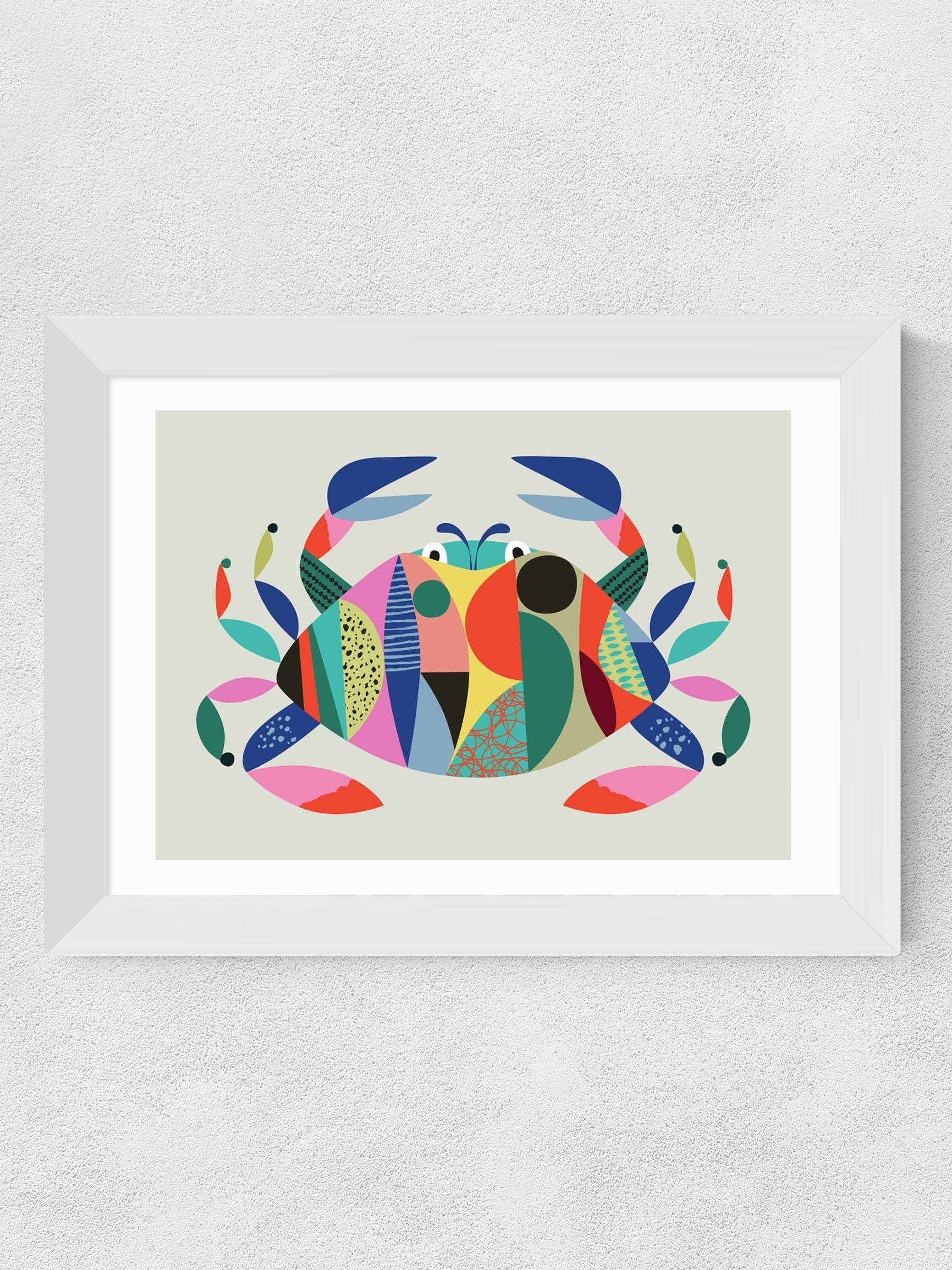 East End Prints White Crab Framed Art Print