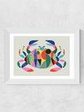 East End Prints White Crab Framed Art Print