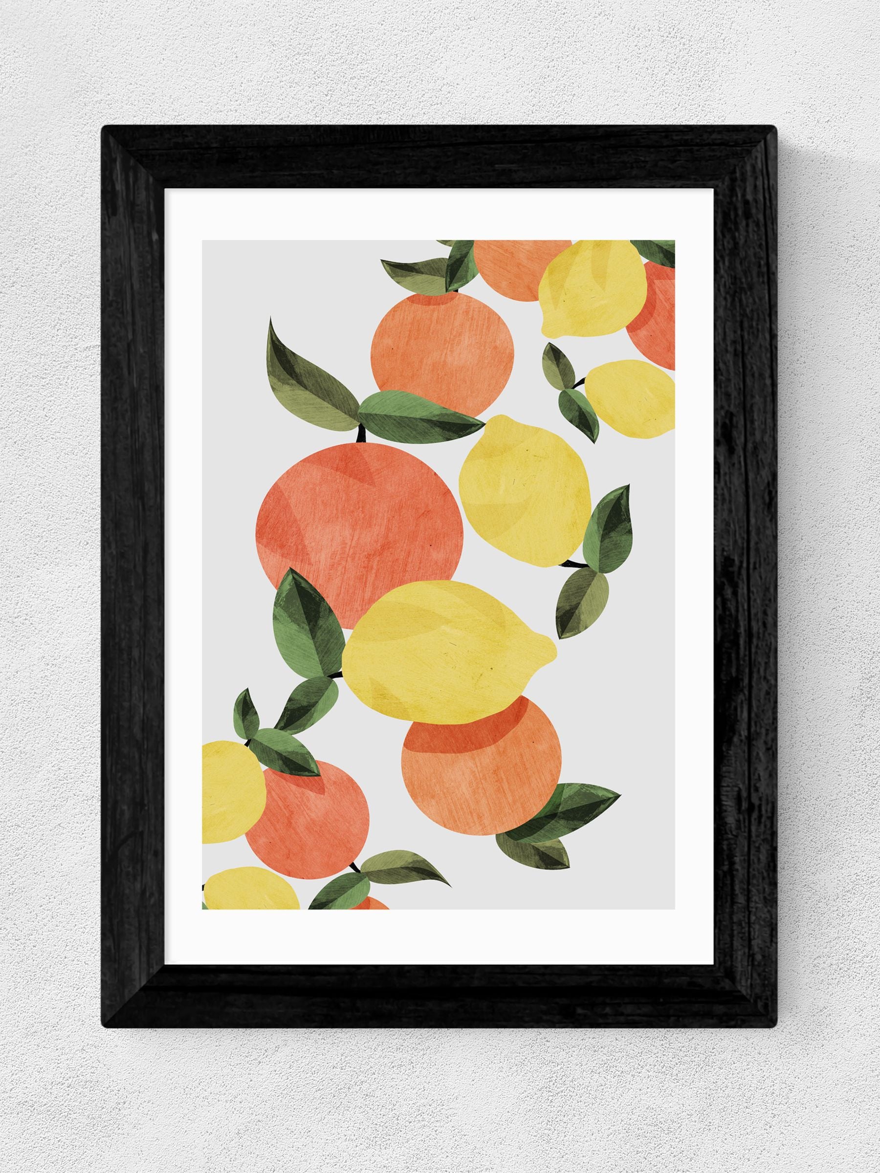 East End Prints oranges and lemons framed art print (British brand)