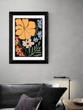 East End Prints black blooming floral framed art print, imported from the UK
