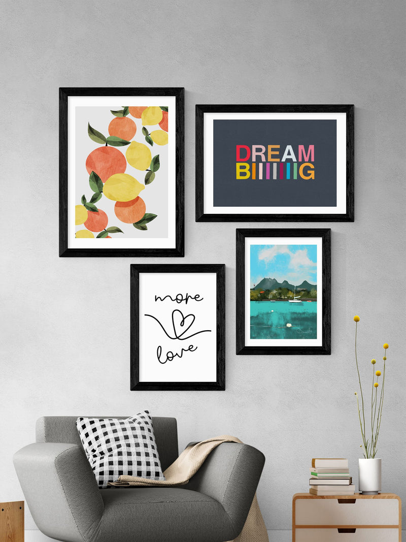 East End Prints Black More Love framed art print - British product