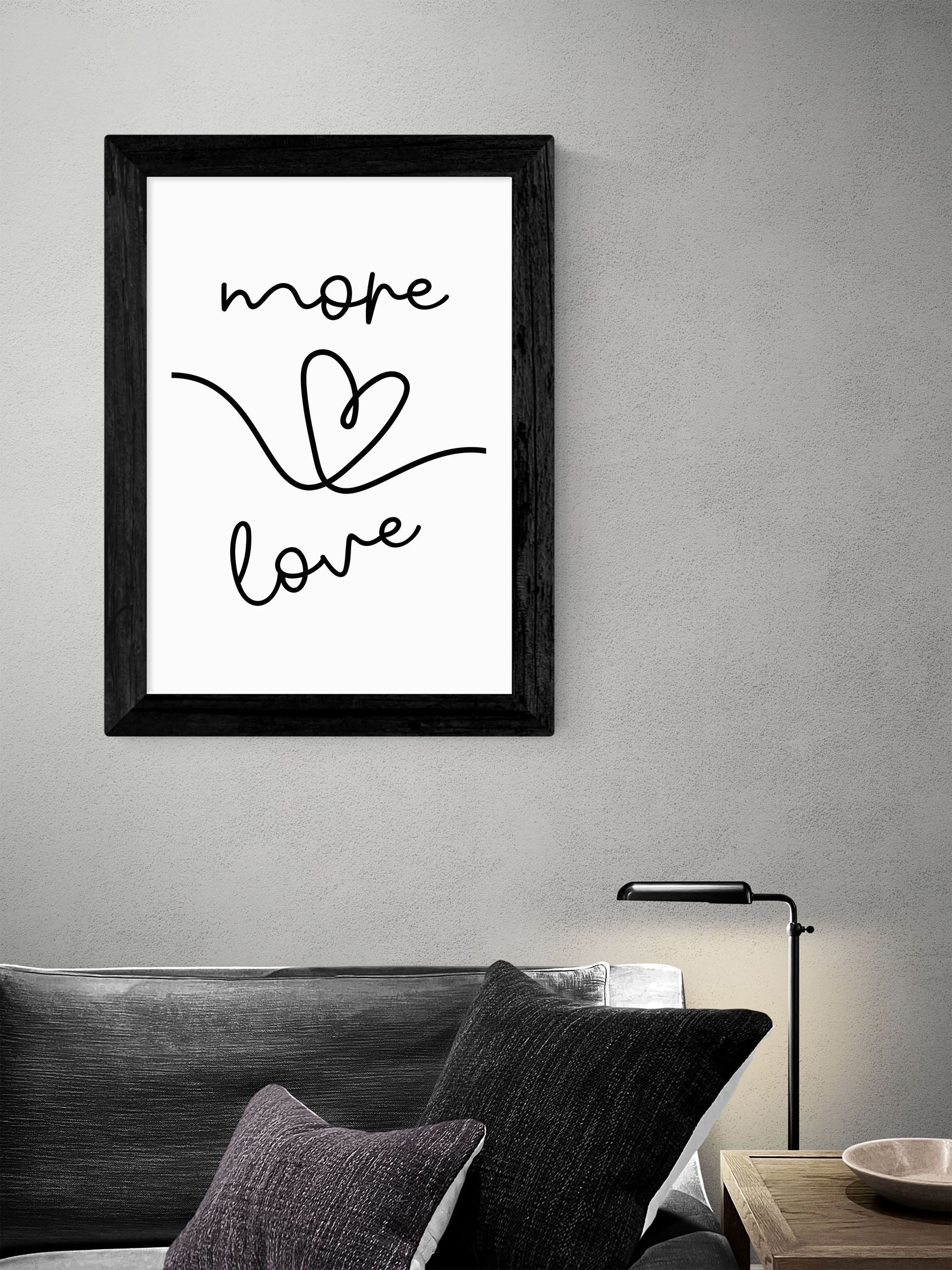 East End Prints Black More Love framed art print - British product